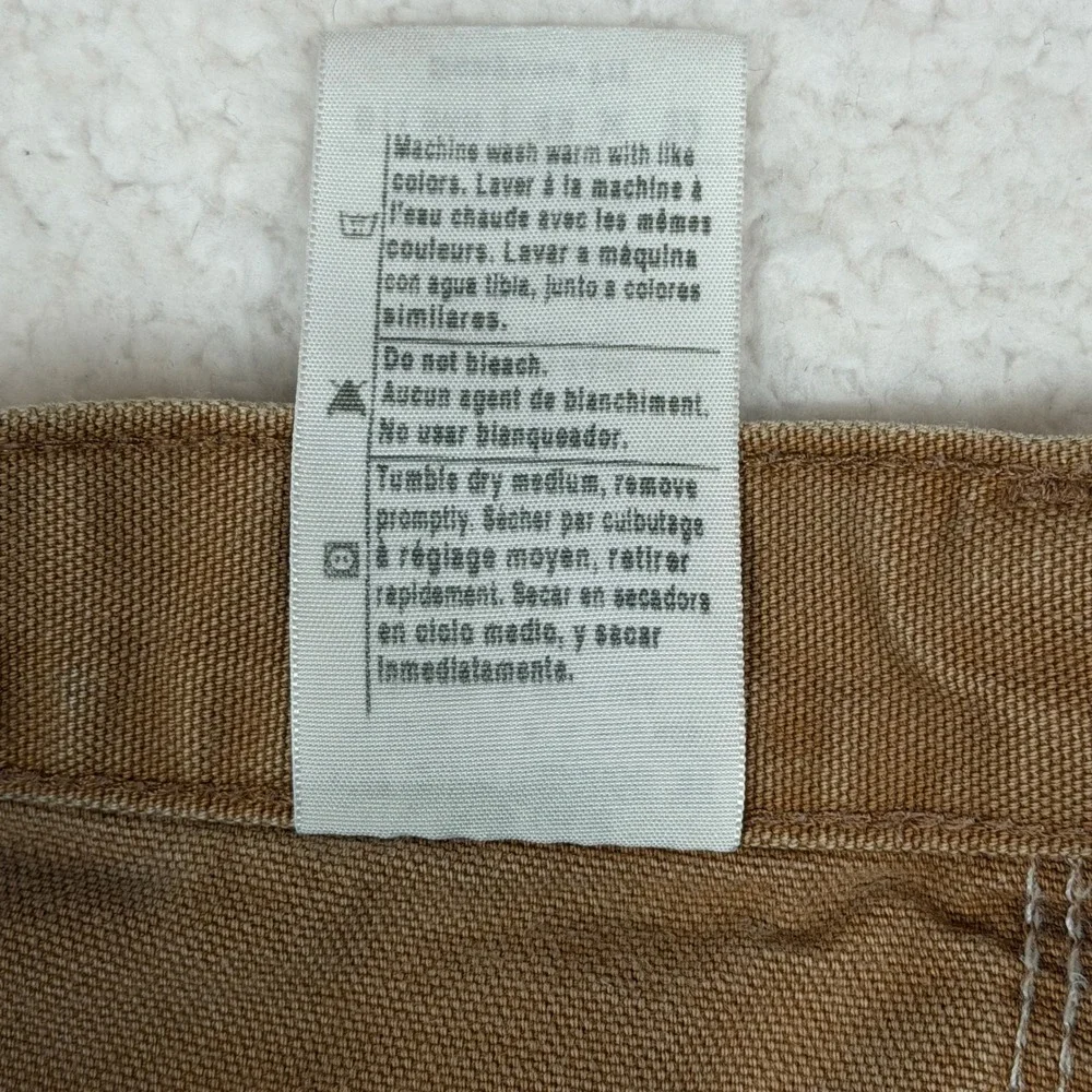 Carhartt Vintage 42x32 Washed Duck Work Dungaree Pants Mens B11 Brown